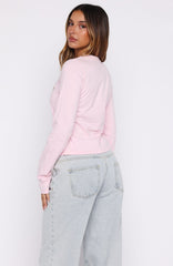 Let's Get Going Relaxed Long Sleeve Baby Tee Pink