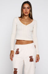 Bedtime Glow Long Sleeve Pyjama Top Cream