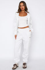 Can't Miss It Sweatpants Grey Marle/Rose Gold