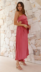 Gwen One Shoulder Maxi Dress - Pink