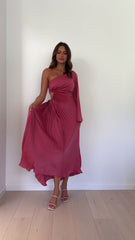 Gwen One Shoulder Maxi Dress - Pink