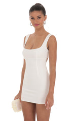 Open Back Bodycon Dress in White