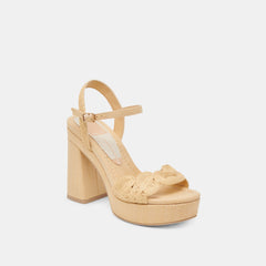 TINAYA HEELS LT NATURAL RAFFIA