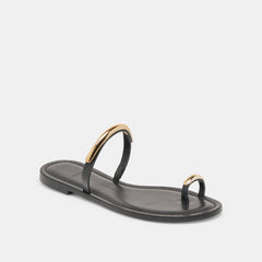 WINK WIDE SANDALS BLACK LEATHER