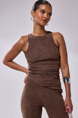 CHOCOLATE HEAVEN SUEDE BLOUSE