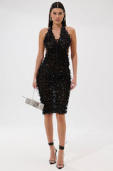 LENNOX SEQUIN MESH MIDI DRESS