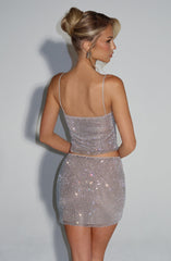 Nila Mini Skirt - Silver Skirt Babyboo Fashion Premium Exclusive Design