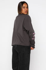 All Around Me Long Sleeve Tee Charcoal