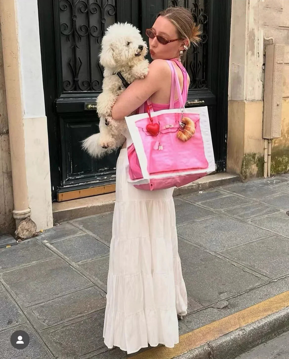 Grocery Bags Creative Parody Platinum Bag Print Woven Bag Fire Over The Net Birkin Fitness Casual Bag