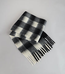 Cozy Moment Plaid Fringe Scarf