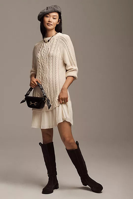 The Delphine Sweater Twofer Mini Dress