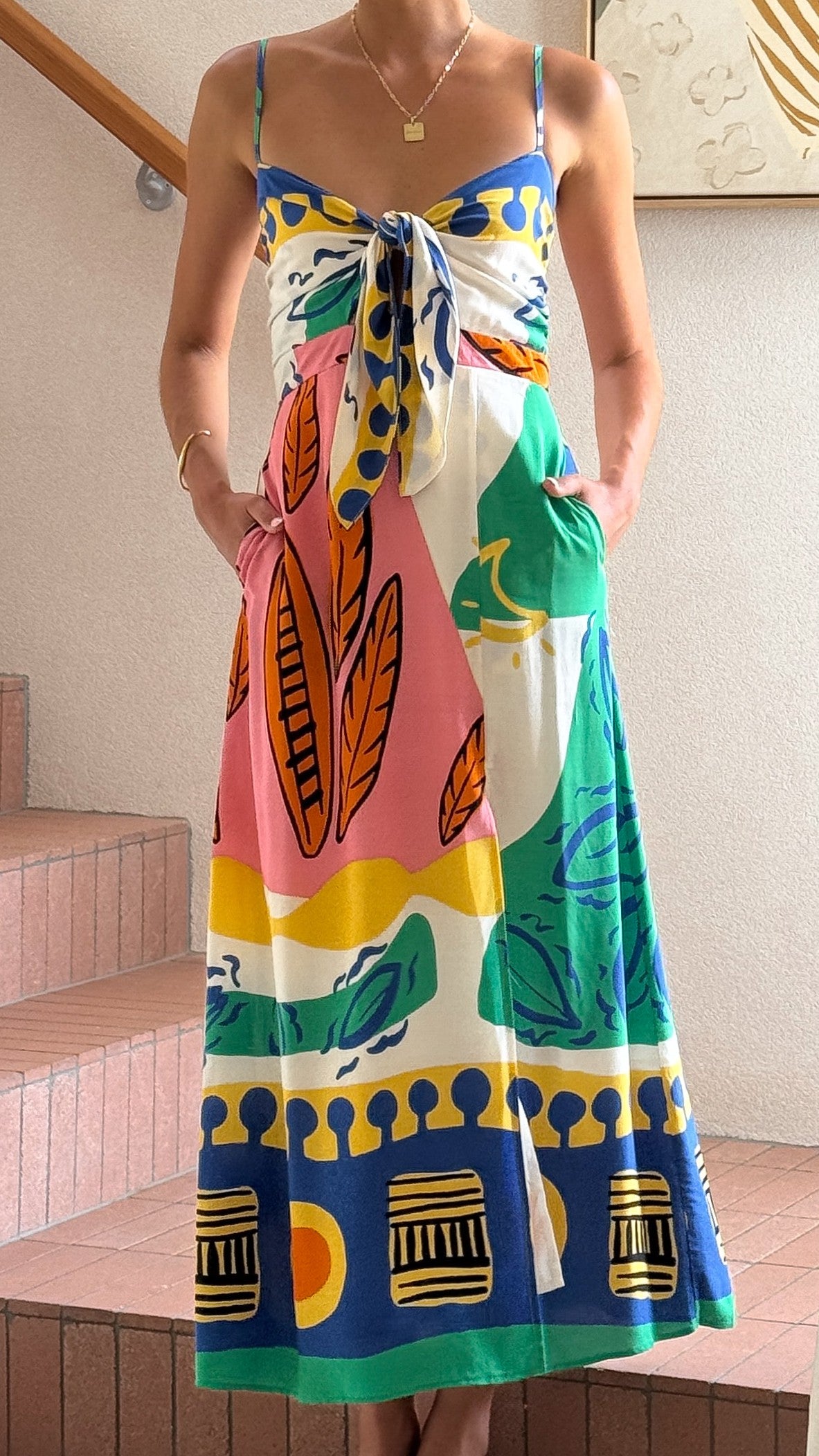 Shahar Maxi Dress - Green Print