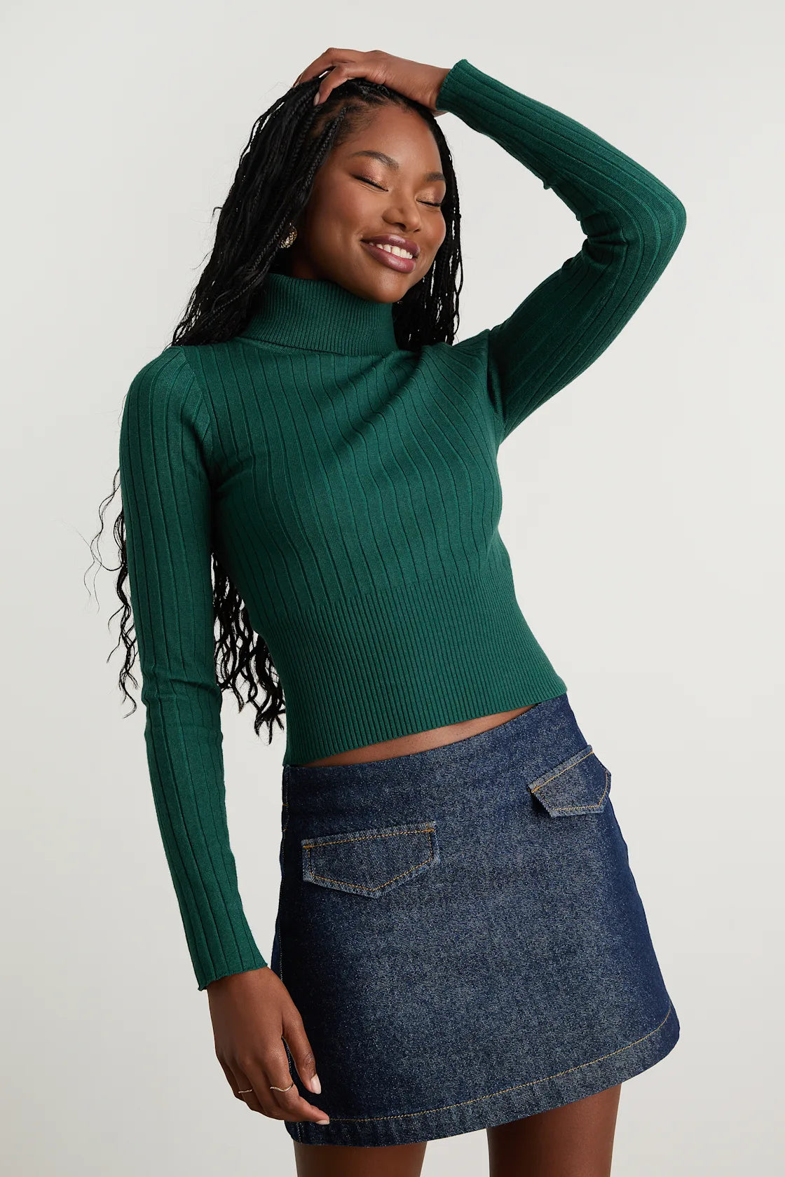 Perfected Comfort Beige Turtleneck Sweater Top