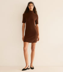 AGATHE CASHMERE DRESS -- DARK UMBER