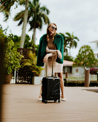 REALITY CHECK SHARKITECTURE CARRY-ON JETBLACK LUGGAGE (GOLD HARDWARE)
