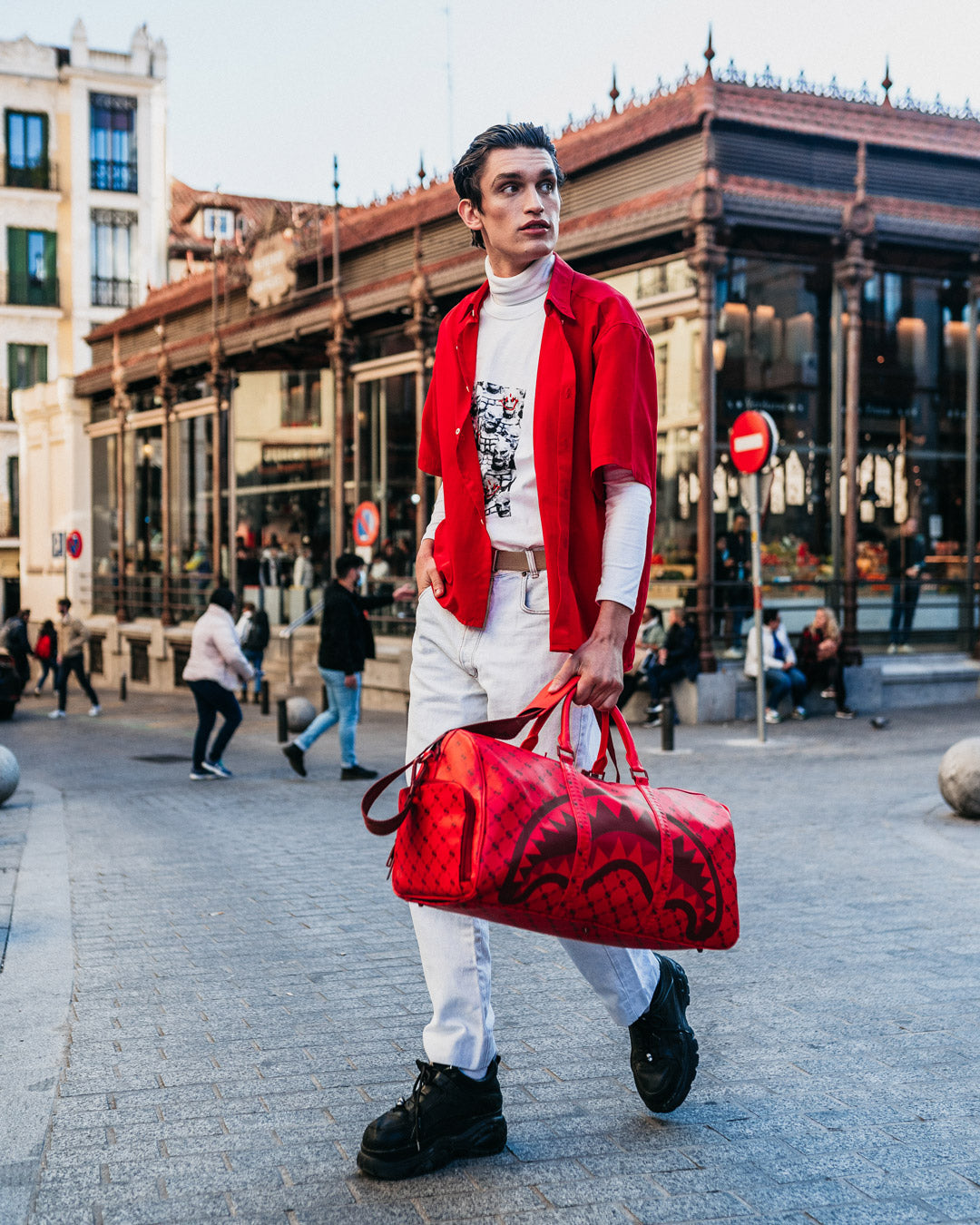 MONEY PATTERN BRICK DUFFLE