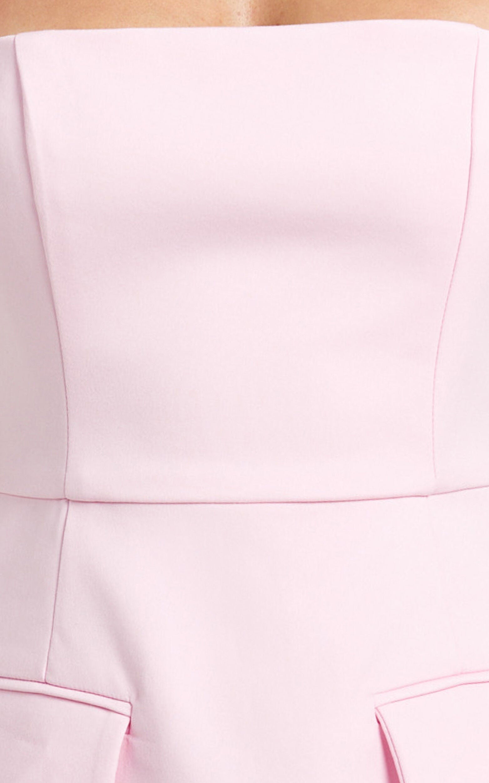 Garrett Mini Dress - Square Neck Fit And Flare Dress in Pink