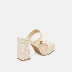 ALIYA PEARL HEELS VANILLA RAFFIA