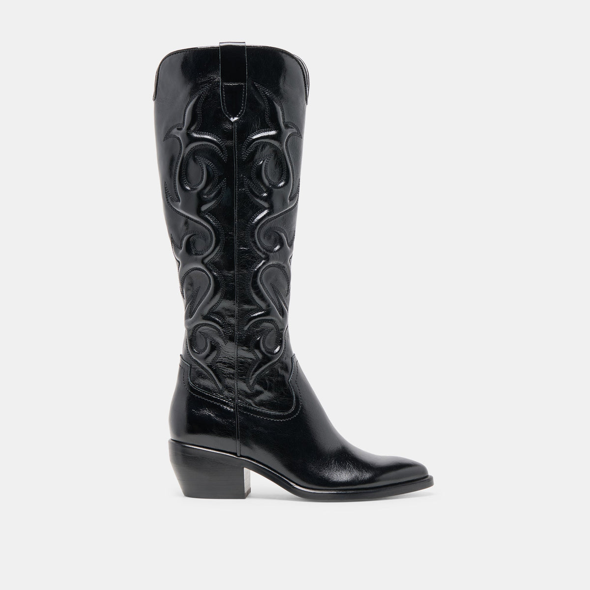 MIRLA WIDE CALF BOOTS BLACK LEATHER
