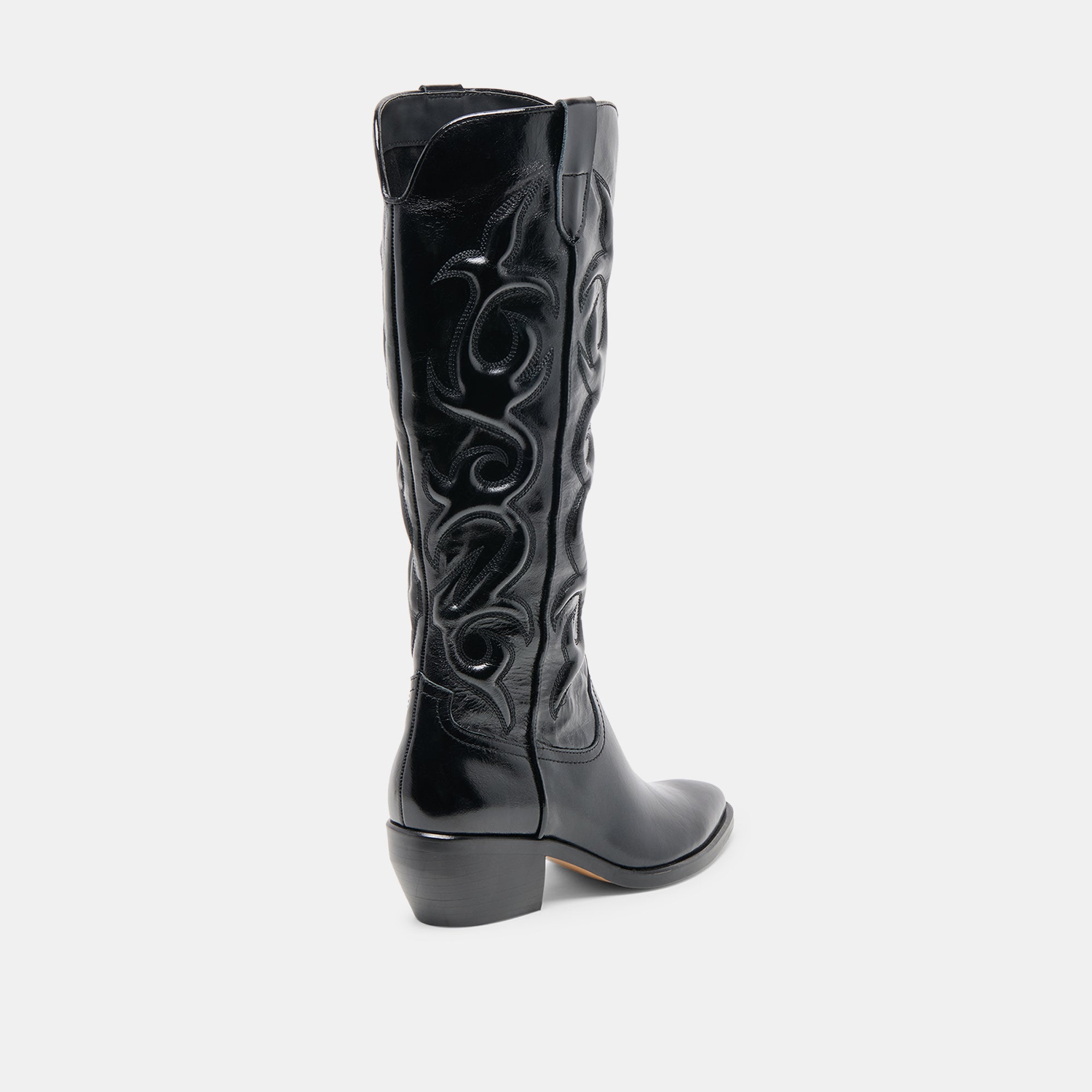MIRLA WIDE CALF BOOTS BLACK LEATHER
