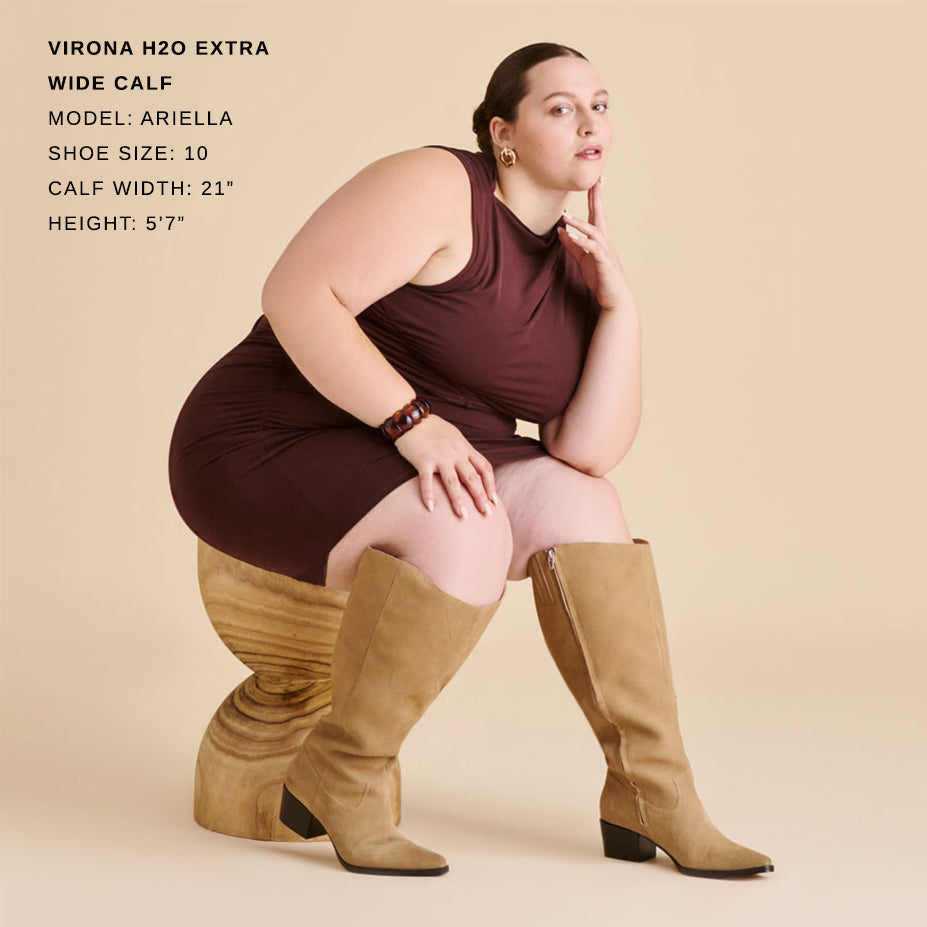 VIRONA H2O EXTRA WIDE CALF BOOTS DK TAUPE SUEDE