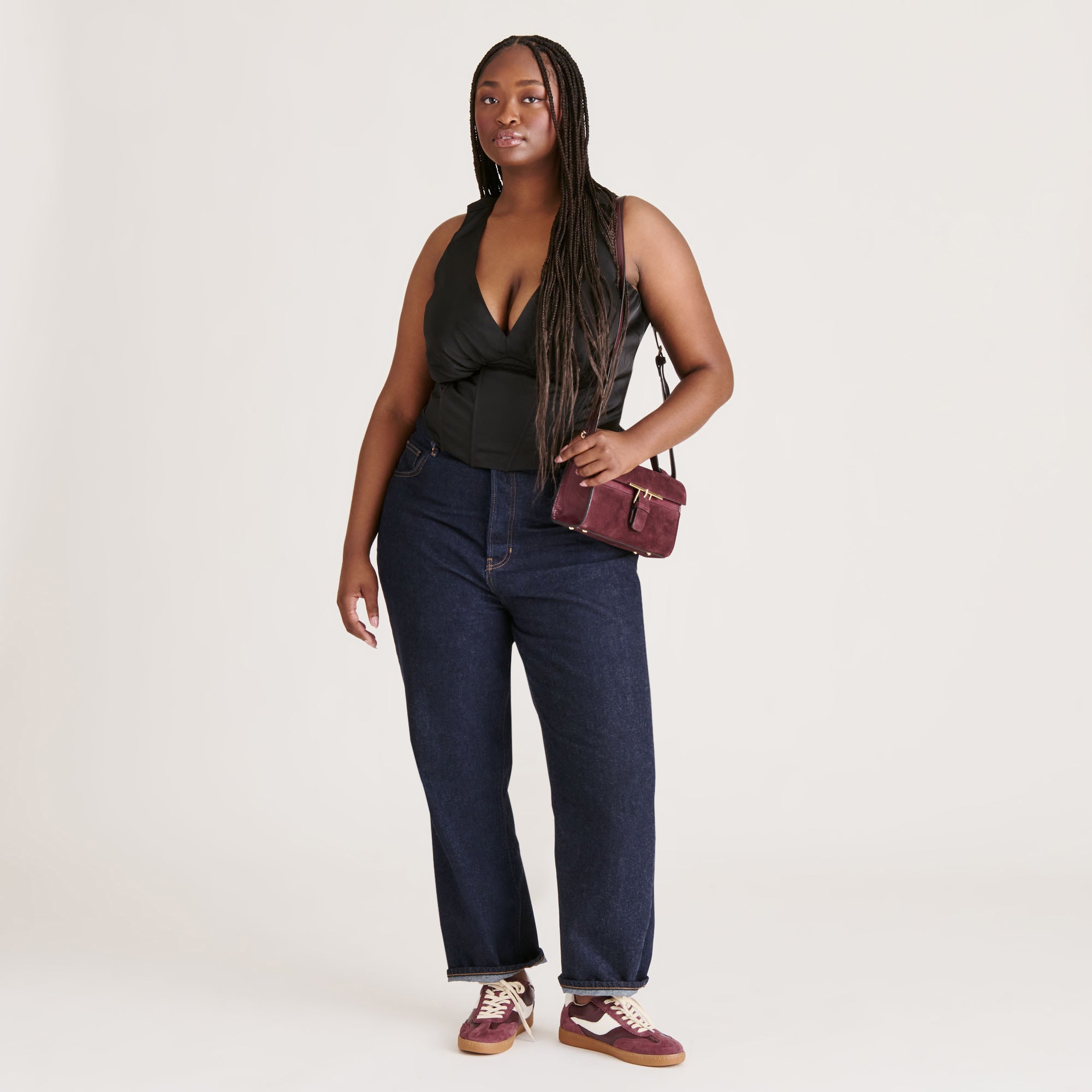 ZANNONE CROSSBODY BURGUNDY SUEDE