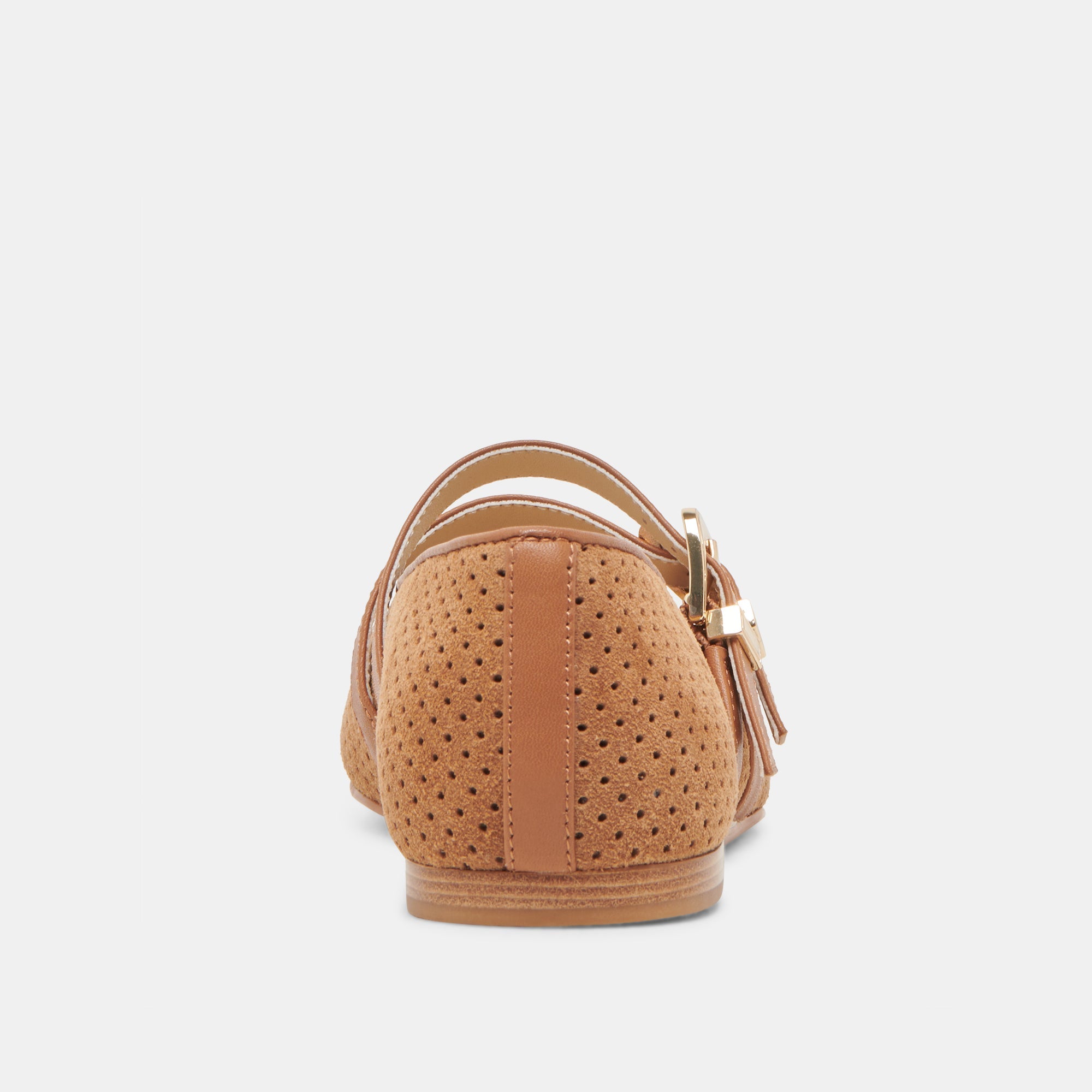 BAYLEE WIDE BALLETS FLATS PECAN PERFORATED SUEDE