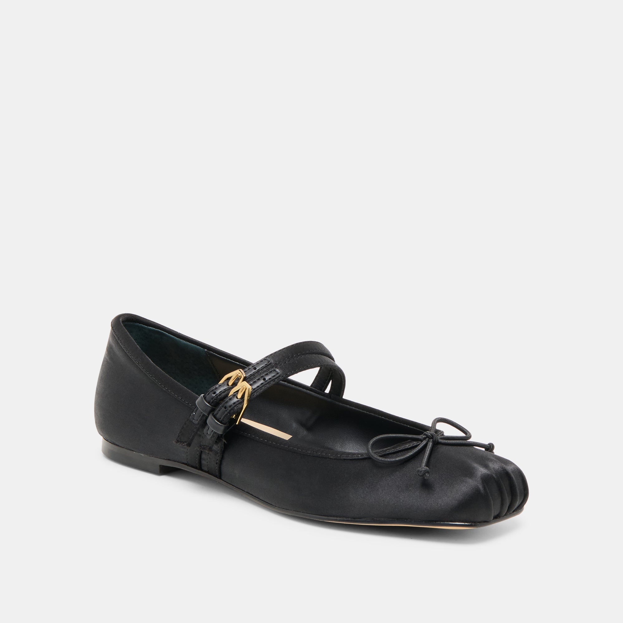GIBSEN BALLET FLATS ONYX SATIN
