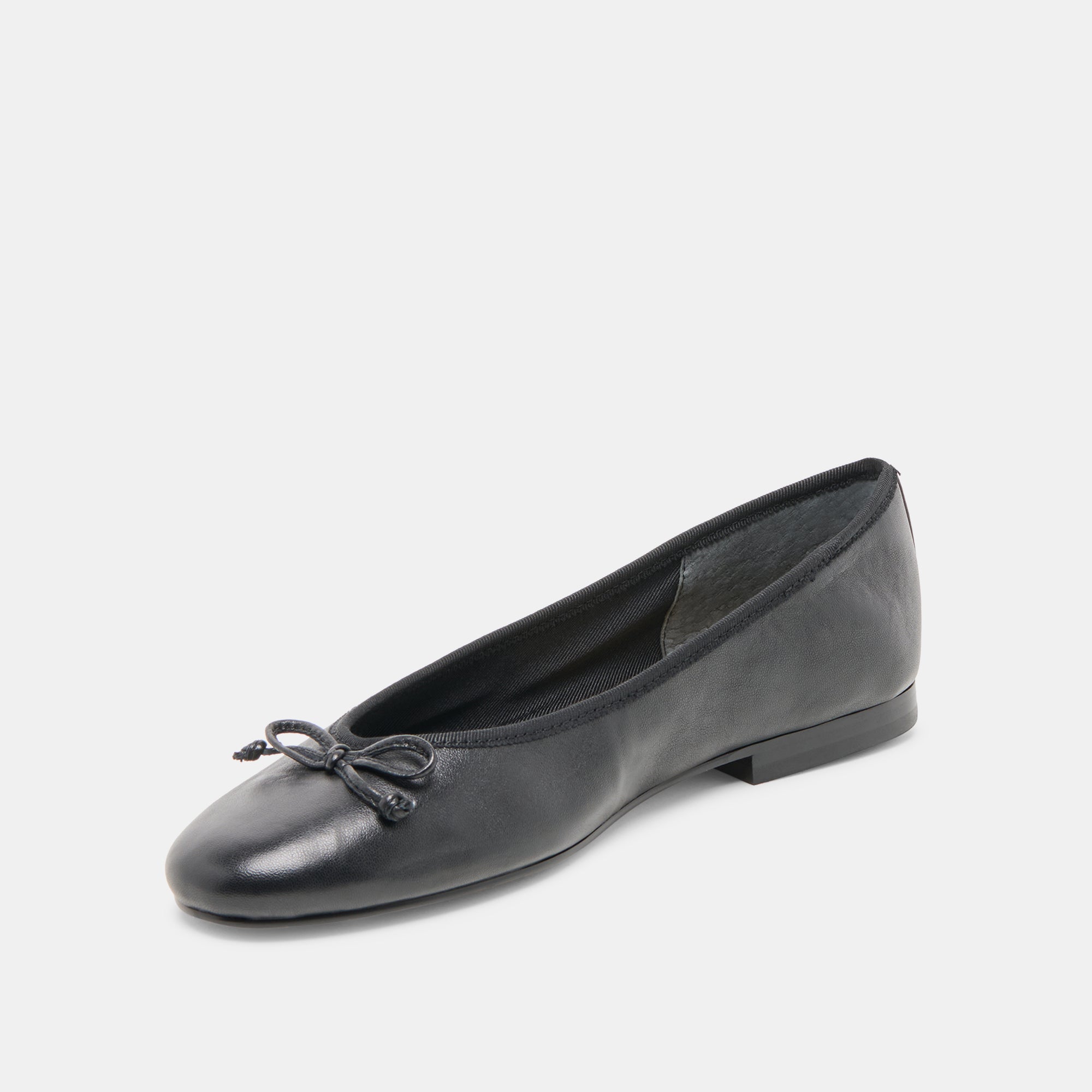 RITLA WIDE BALLET FLATS BLACK LEATHER