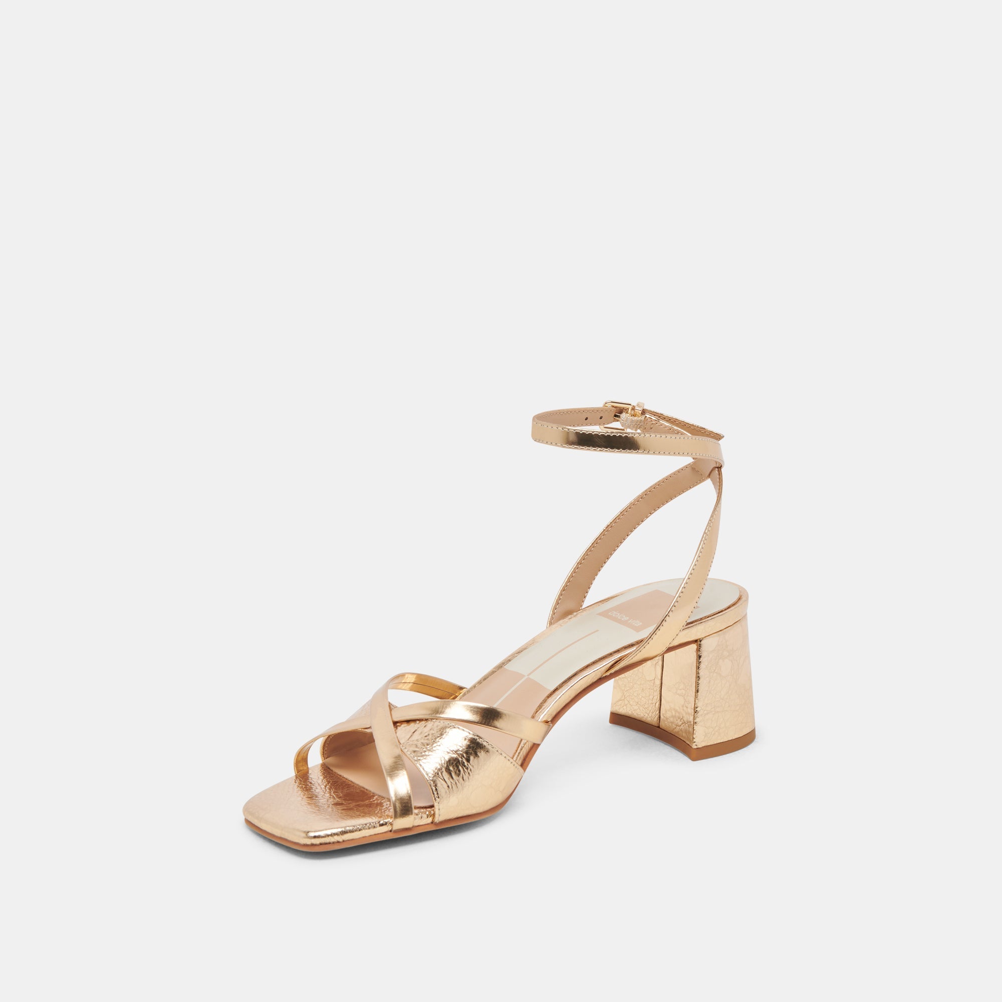 BLAKLY HEELS GOLD DISTRESSED LEATHER - re:vita