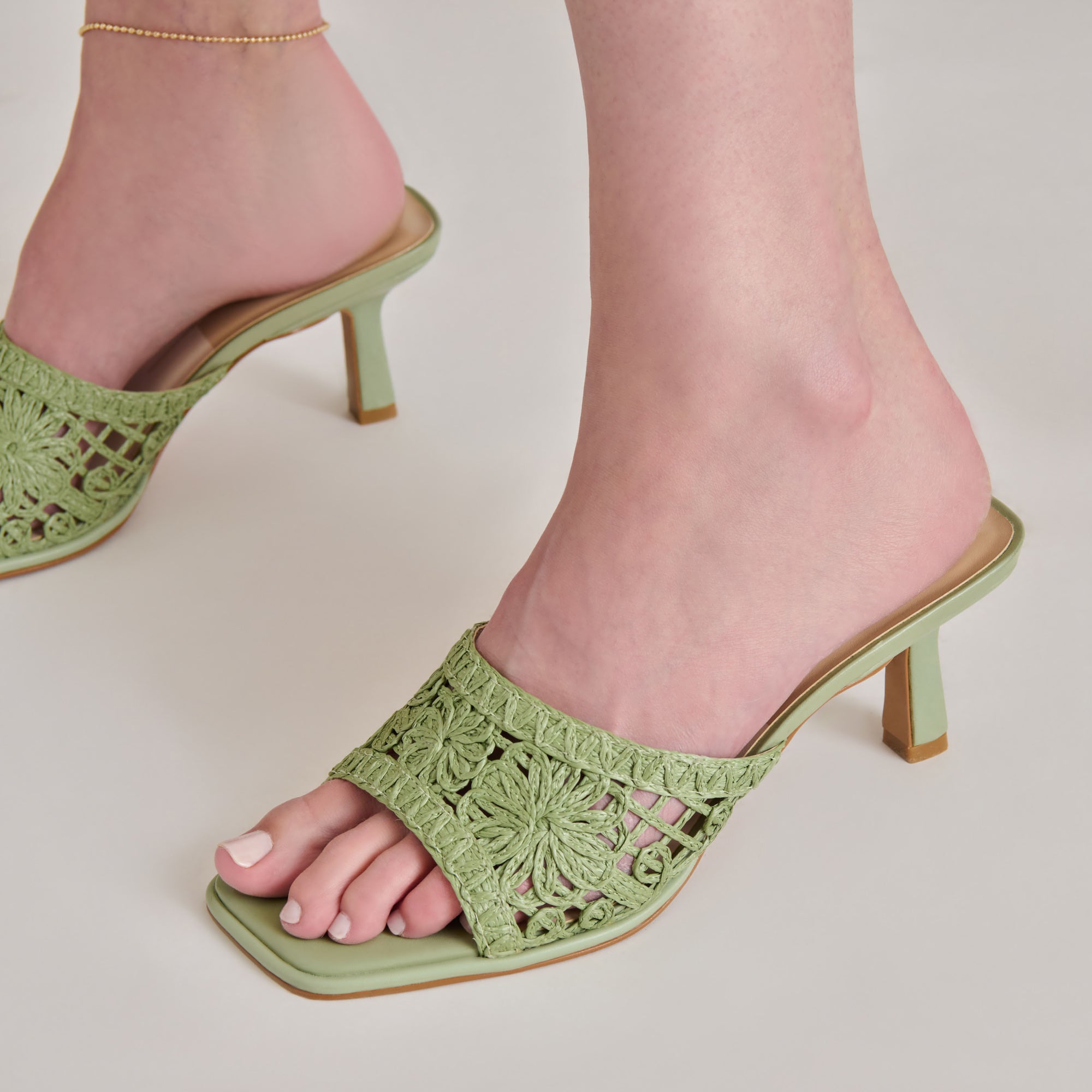 MAYLAH HEELS SAGE MACRAME