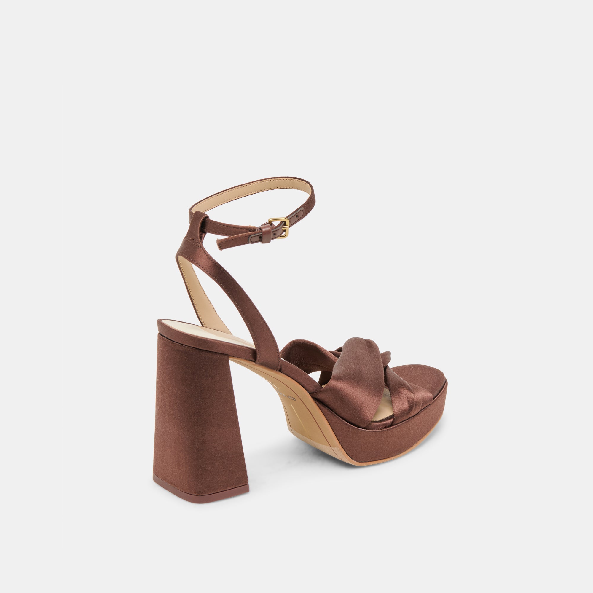 PARLO HEELS MID BROWN SATIN