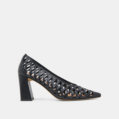 TANYA HEELS BLACK WOVEN LEATHER