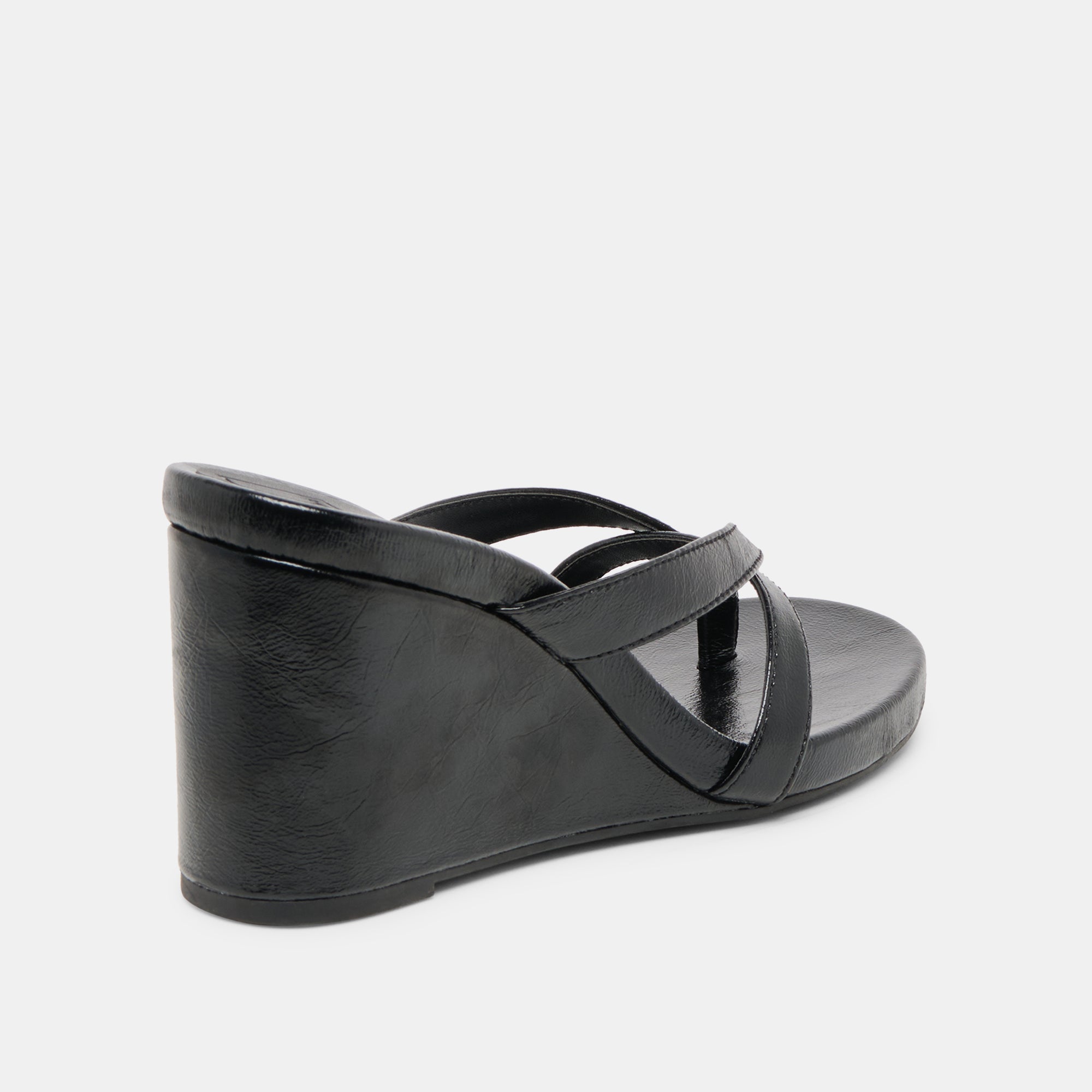 HELAN WEDGES BLACK LEATHER
