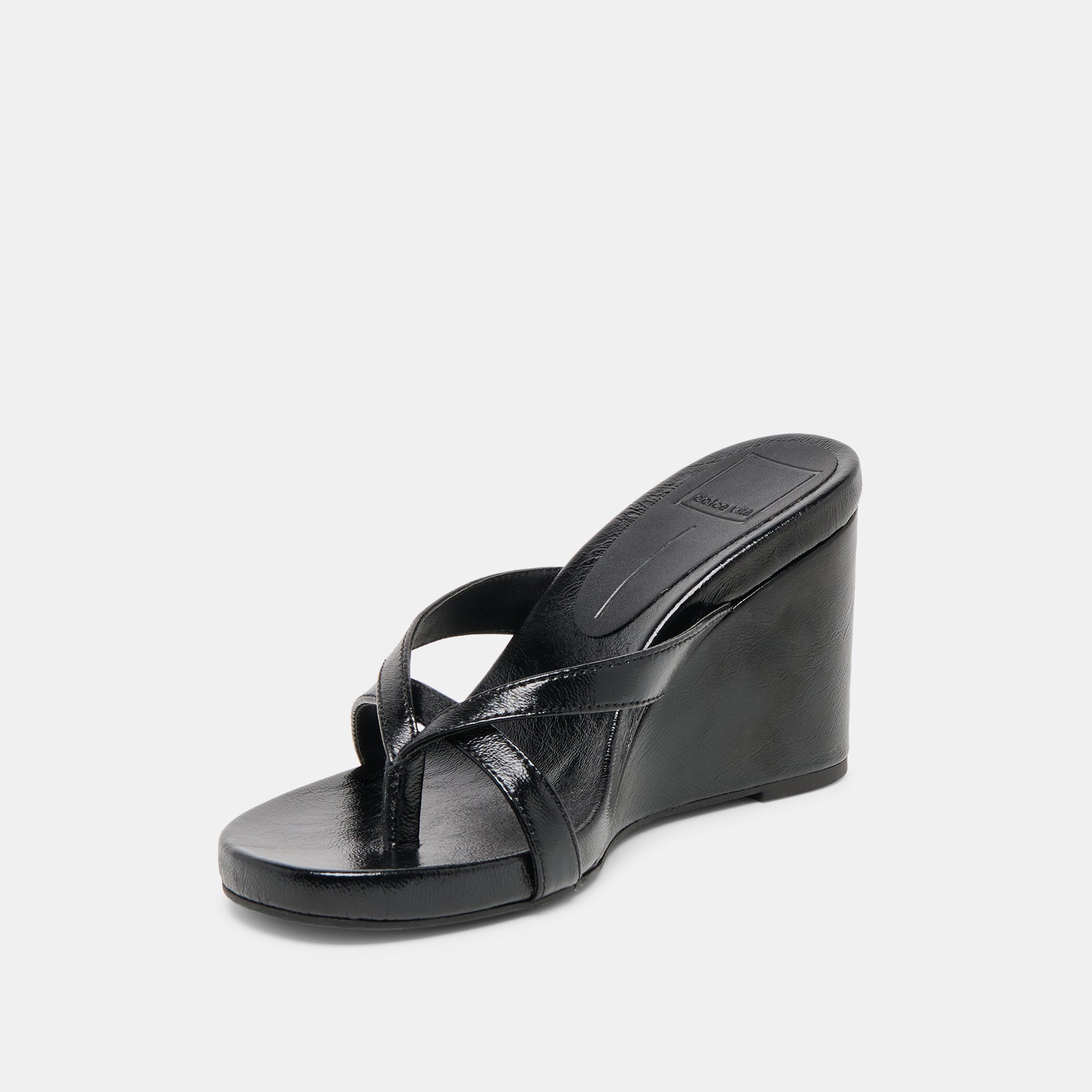 HELAN WEDGES BLACK LEATHER