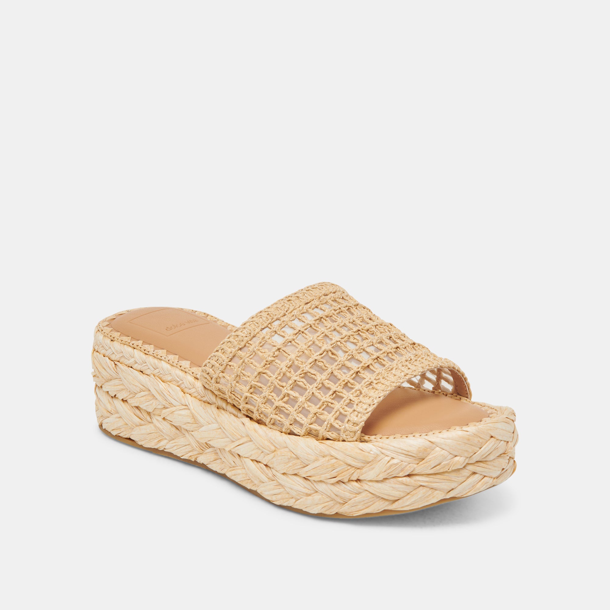 CHAVI MESH SANDALS NATURAL WOVEN RAFFIA