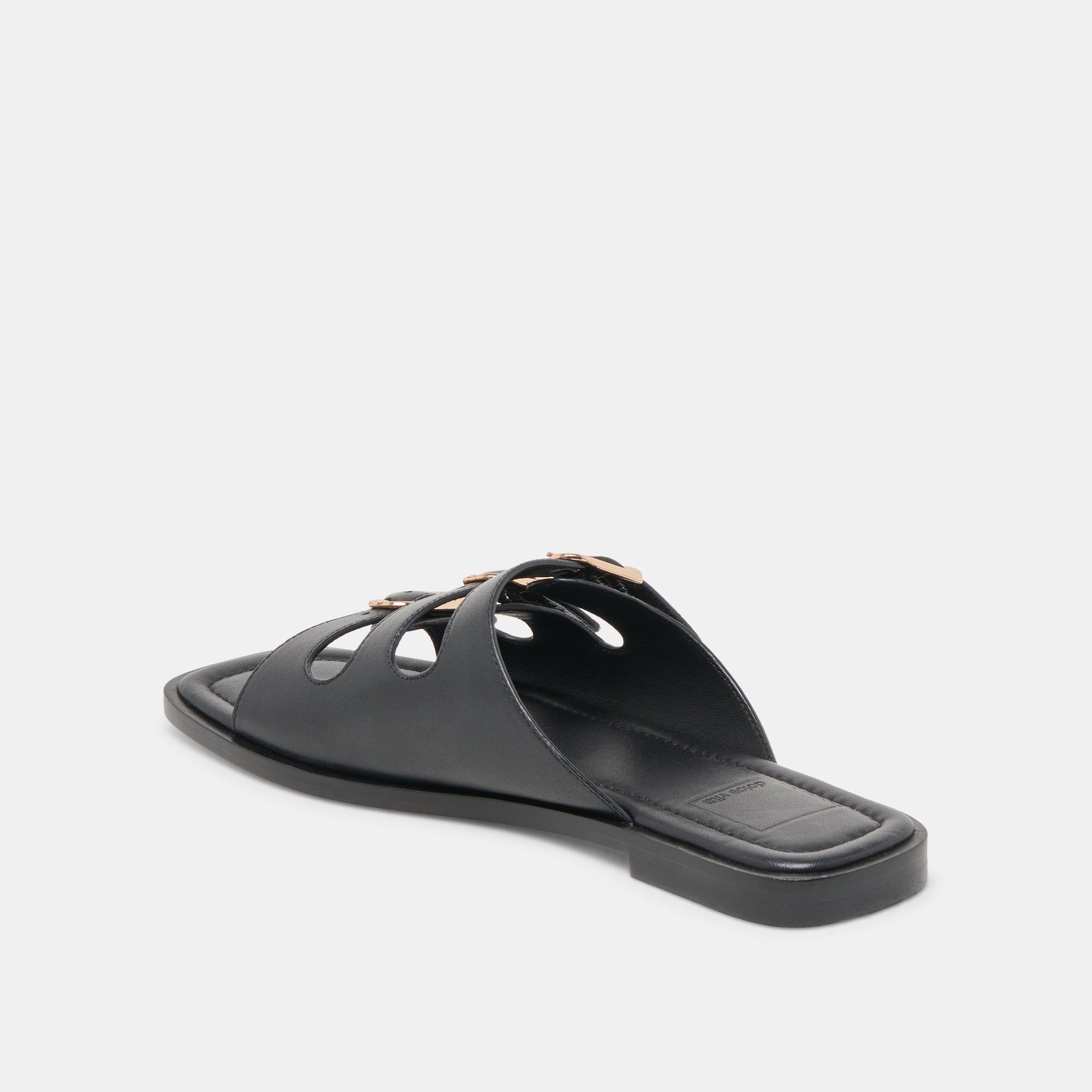 FIN SANDALS BLACK LEATHER