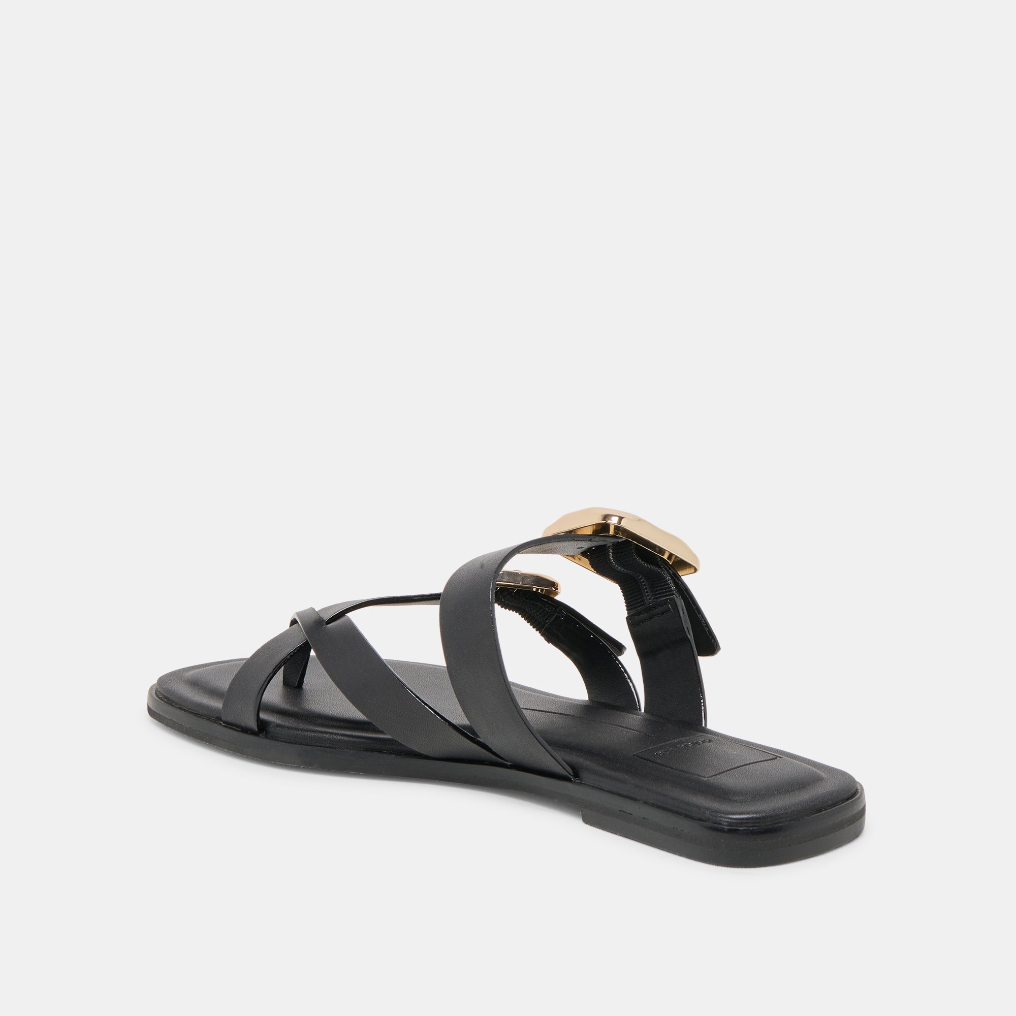 SHORE SANDALS BLACK LEATHER