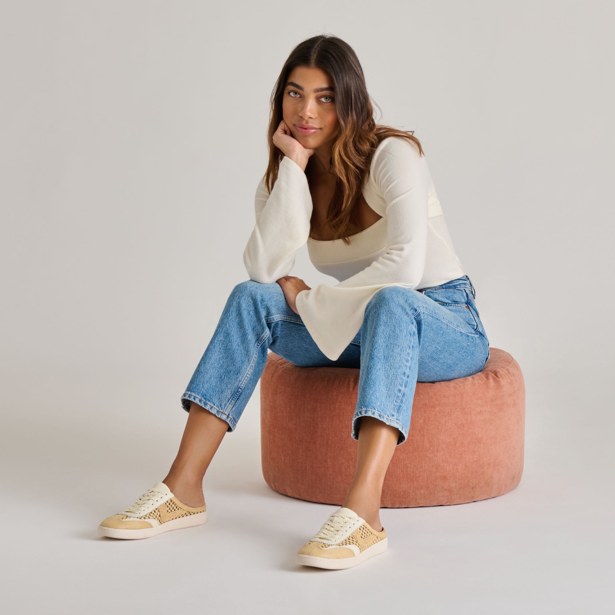 NOTICE SLIDE WOVEN SNEAKERS LT NATURAL WOVEN RAFFIA