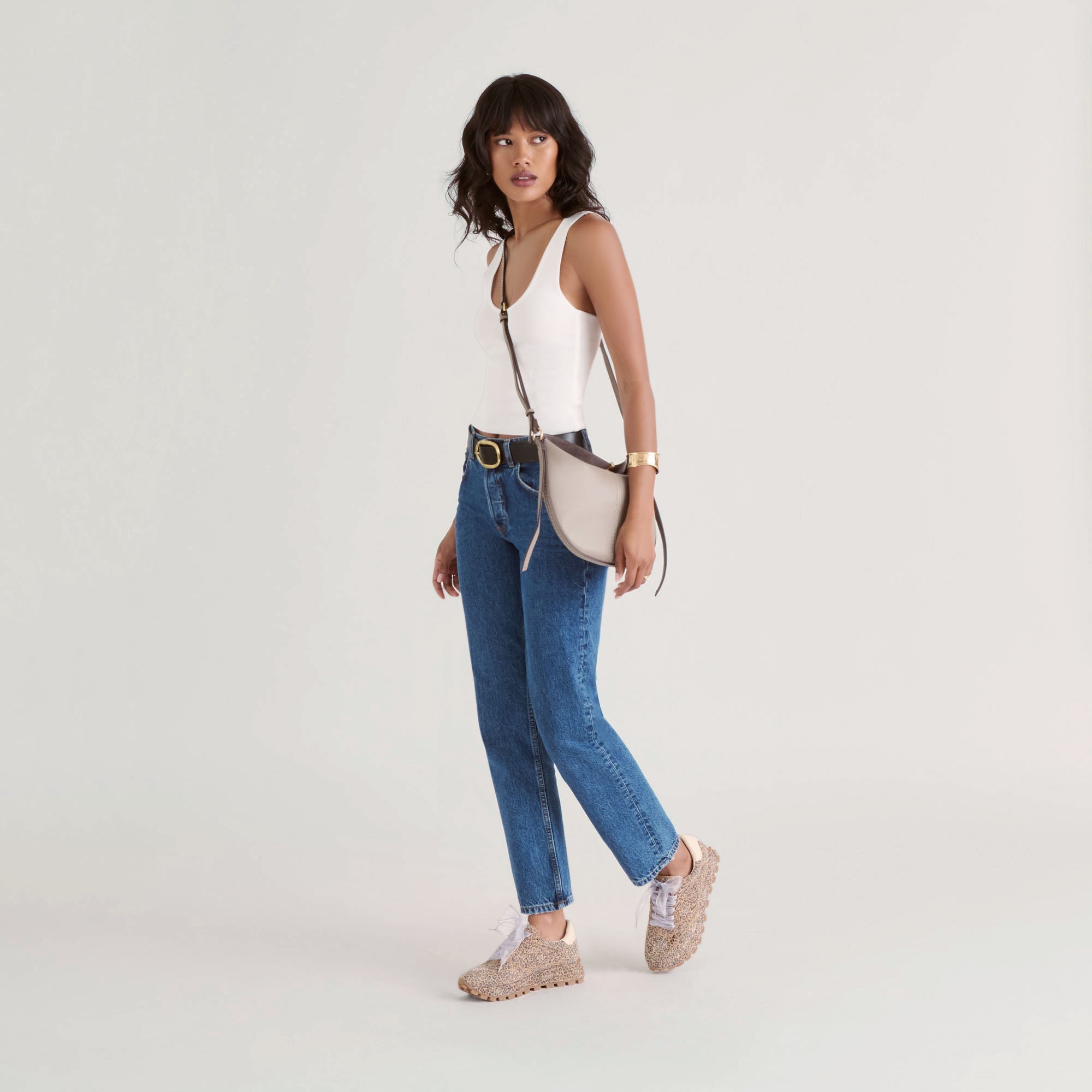 TRICIA SNEAKERS TAN LEOPARD PRINTED SUEDE