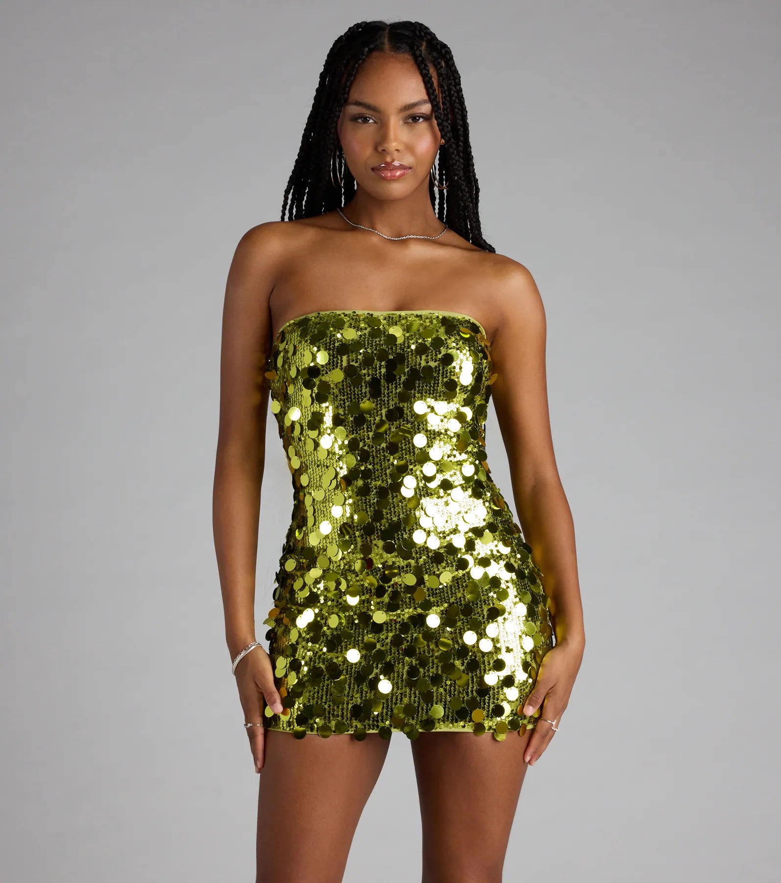 Party-Starter Sequin Strapless Bodycon Mini Dress
