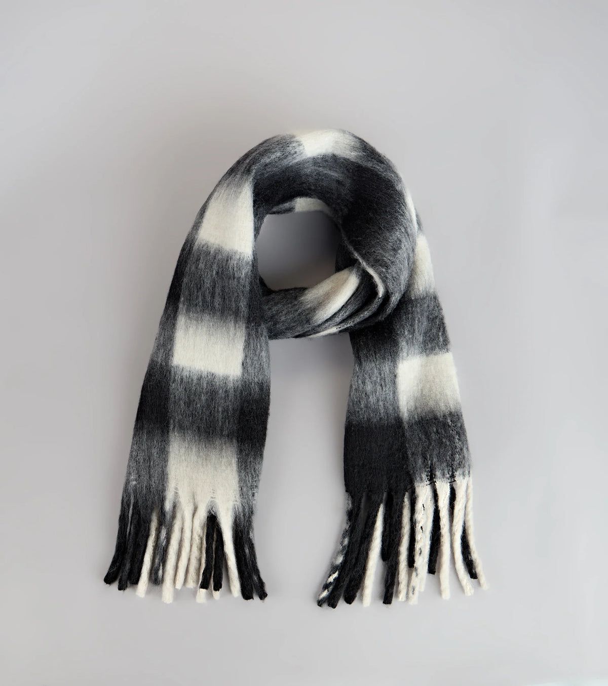 Cozy Moment Plaid Fringe Scarf