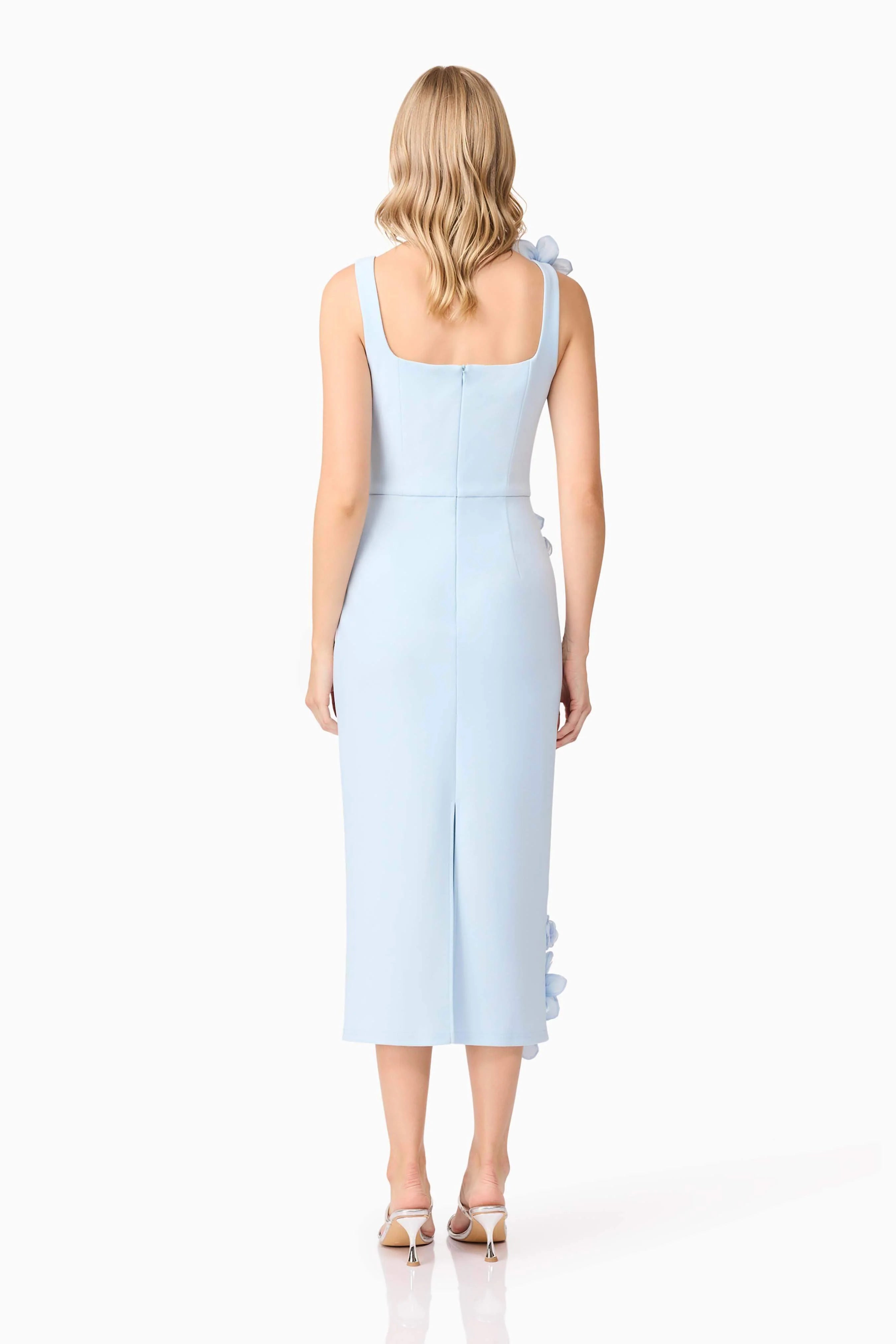 Chantelle 3D Midi Dress In Blue