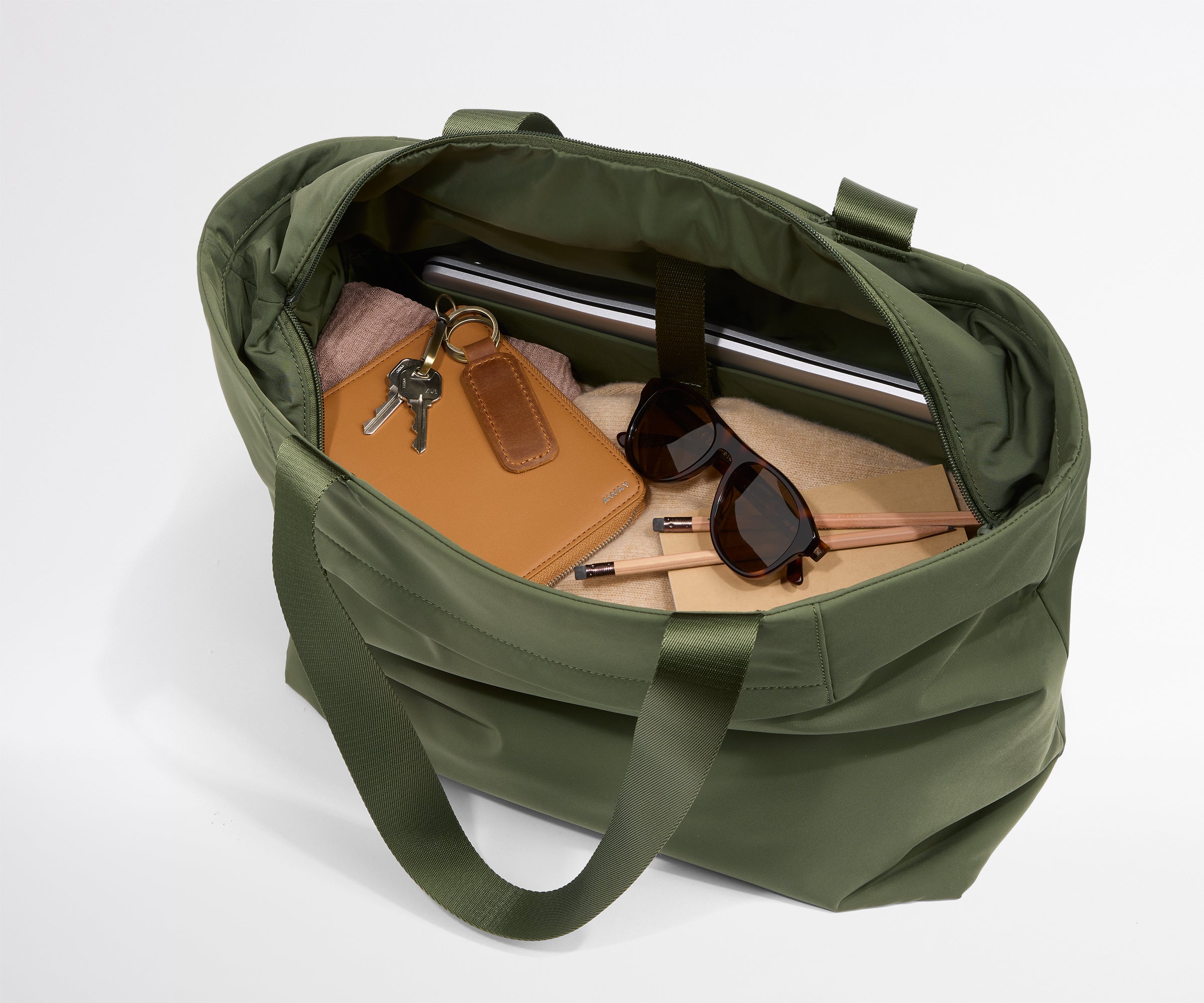 Featherlight Tote in Olive Green