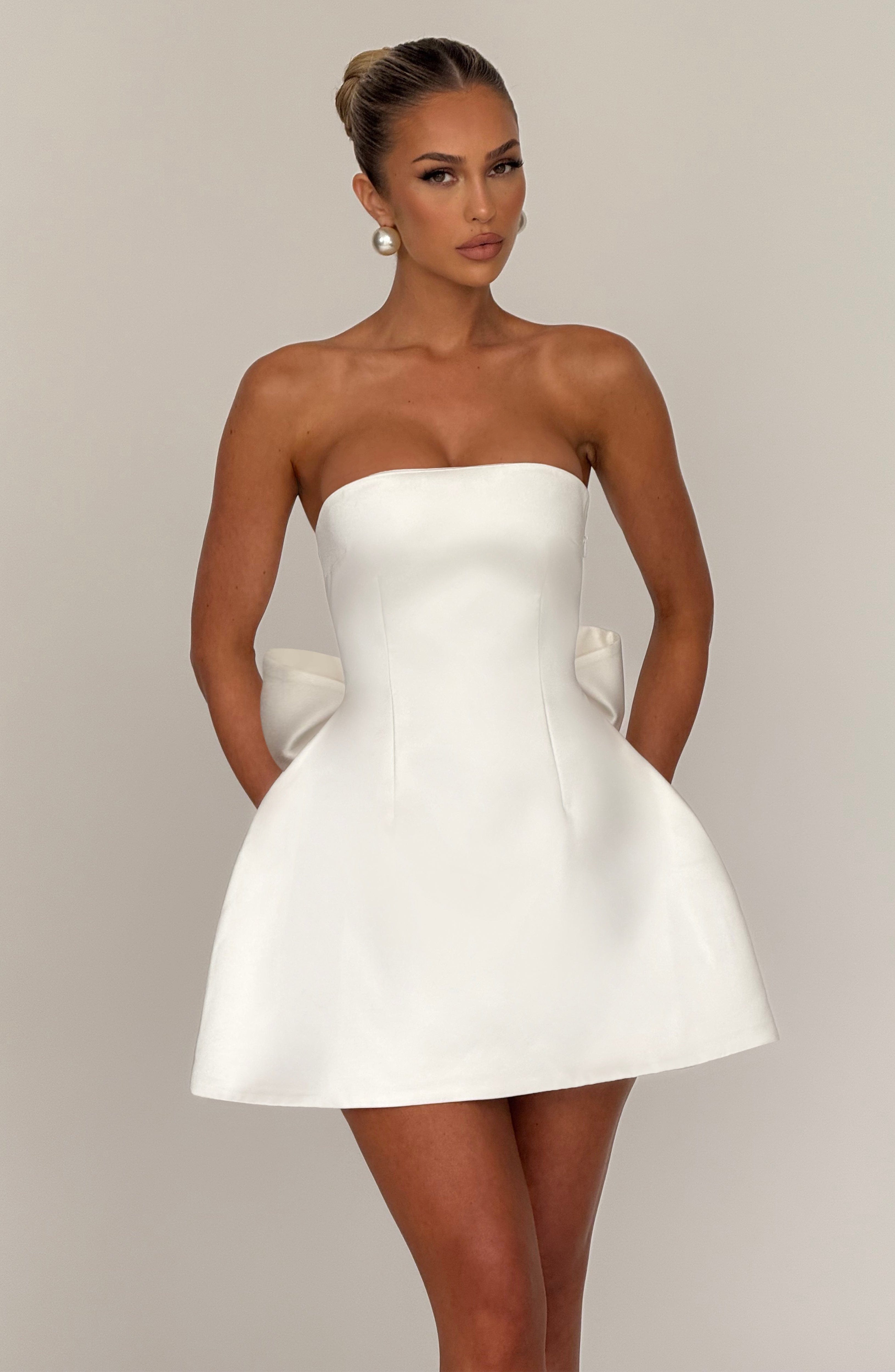 Abbey Mini Dress - Ivory Dress Babyboo Fashion Premium Exclusive Design