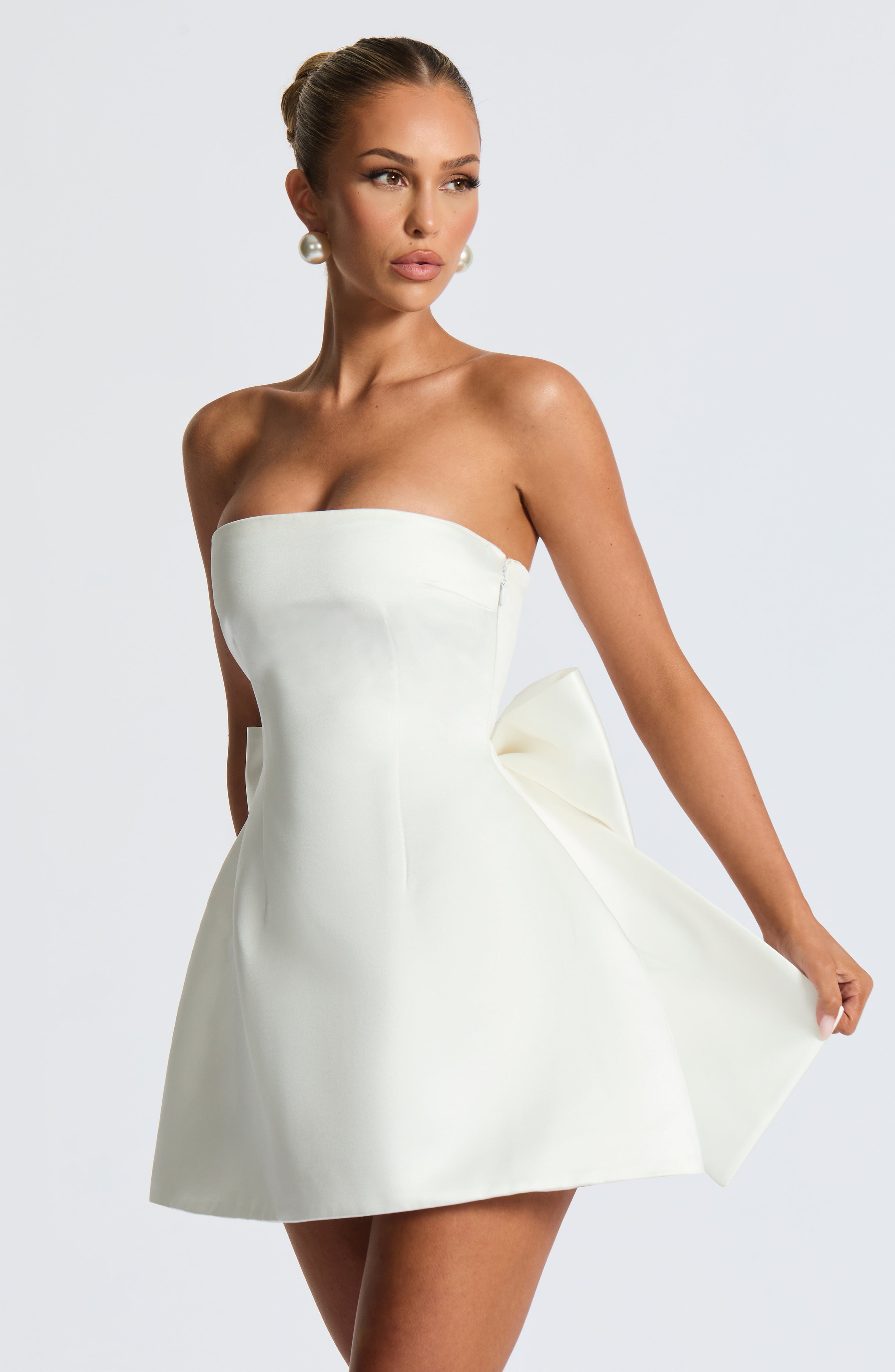 Abbey Mini Dress - Ivory Dress Babyboo Fashion Premium Exclusive Design
