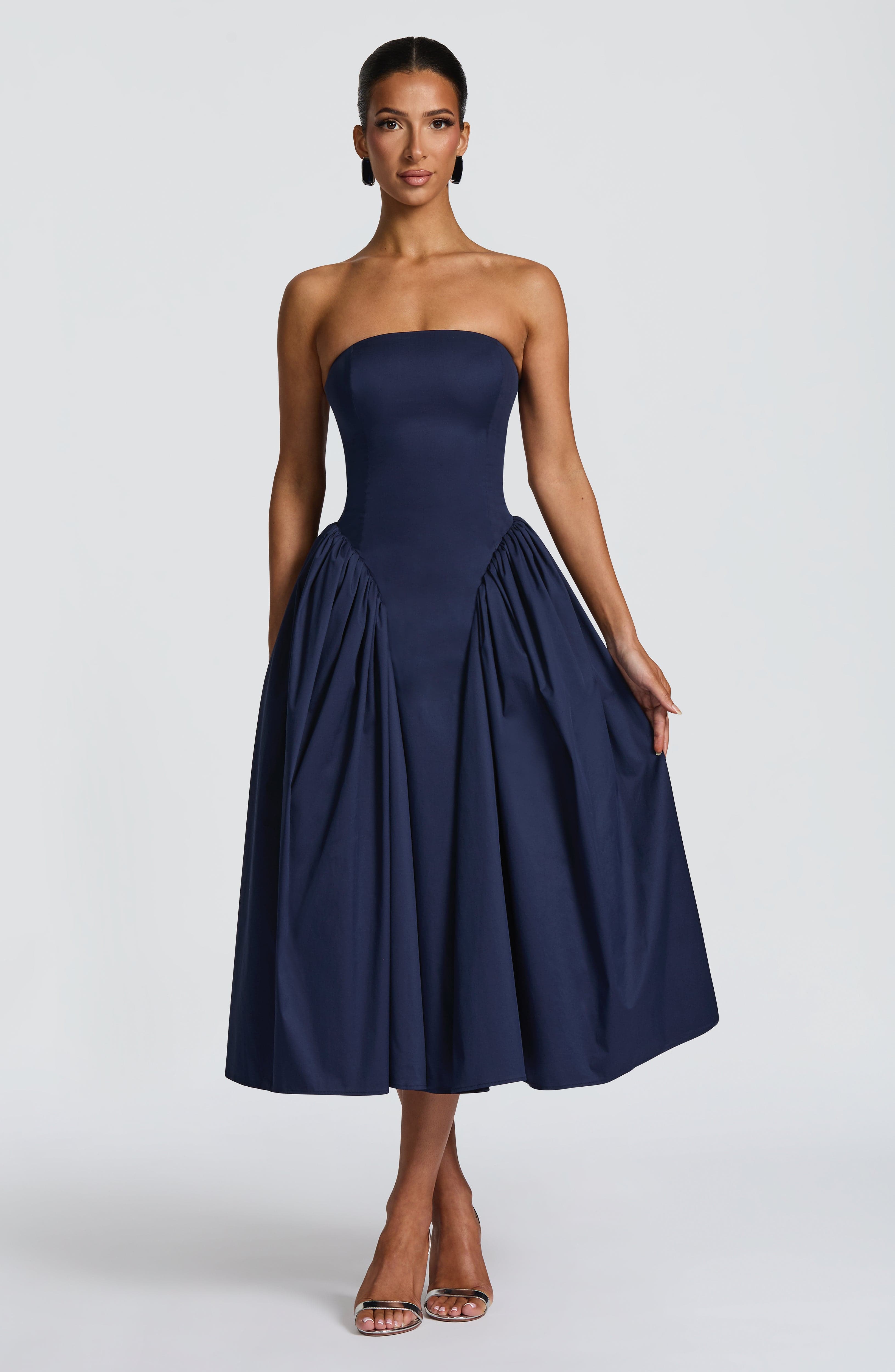 Darla Midi Dress - Navy Dress Babyboo Fashion Premium Exclusive Design