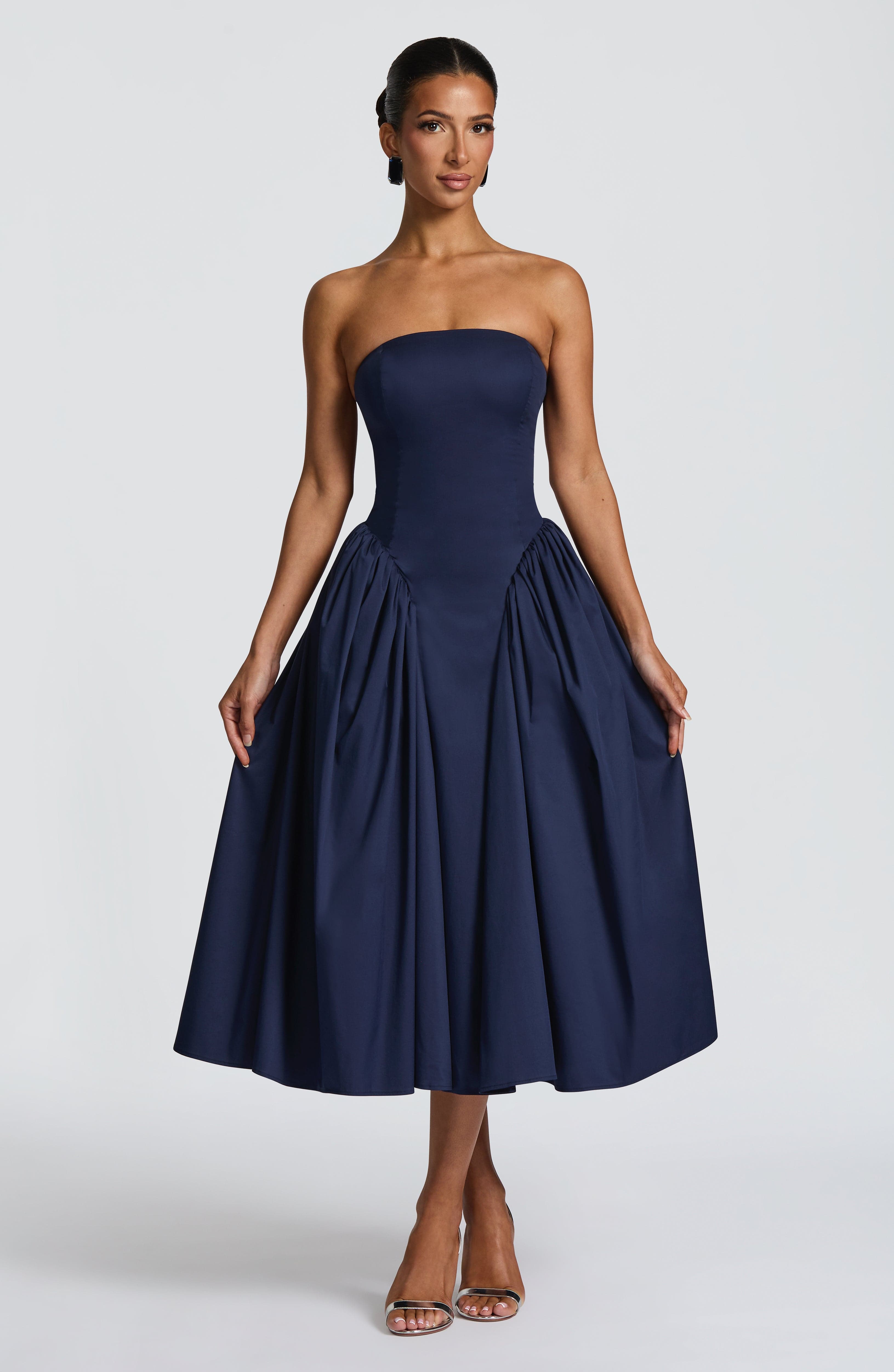 Darla Midi Dress - Navy Dress Babyboo Fashion Premium Exclusive Design