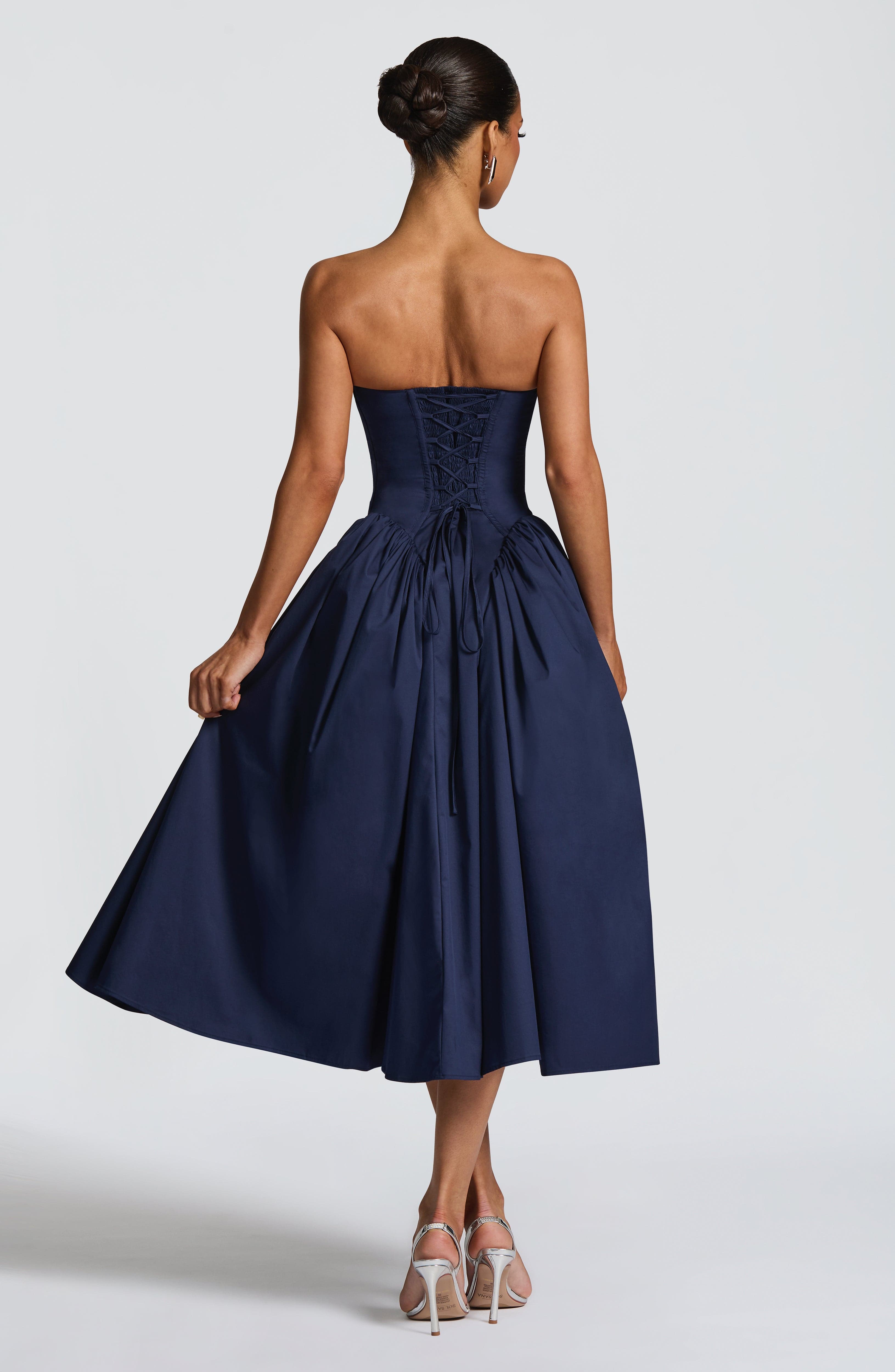 Darla Midi Dress - Navy Dress Babyboo Fashion Premium Exclusive Design