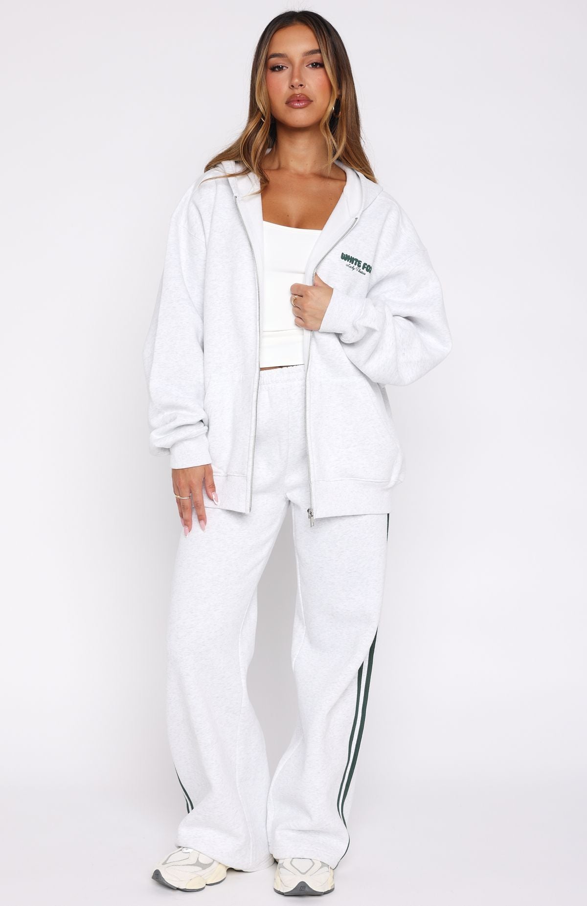 Lucky Thirteen Charise Wide Leg Sweatpants Grey Marle